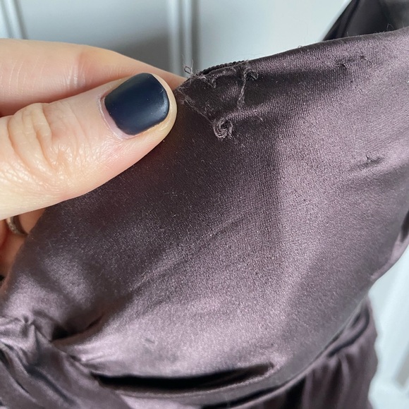 BEBE SWEETHEART NECKLINE PURPLE MINI SATIN DRESS XS - Picture 5 of 8